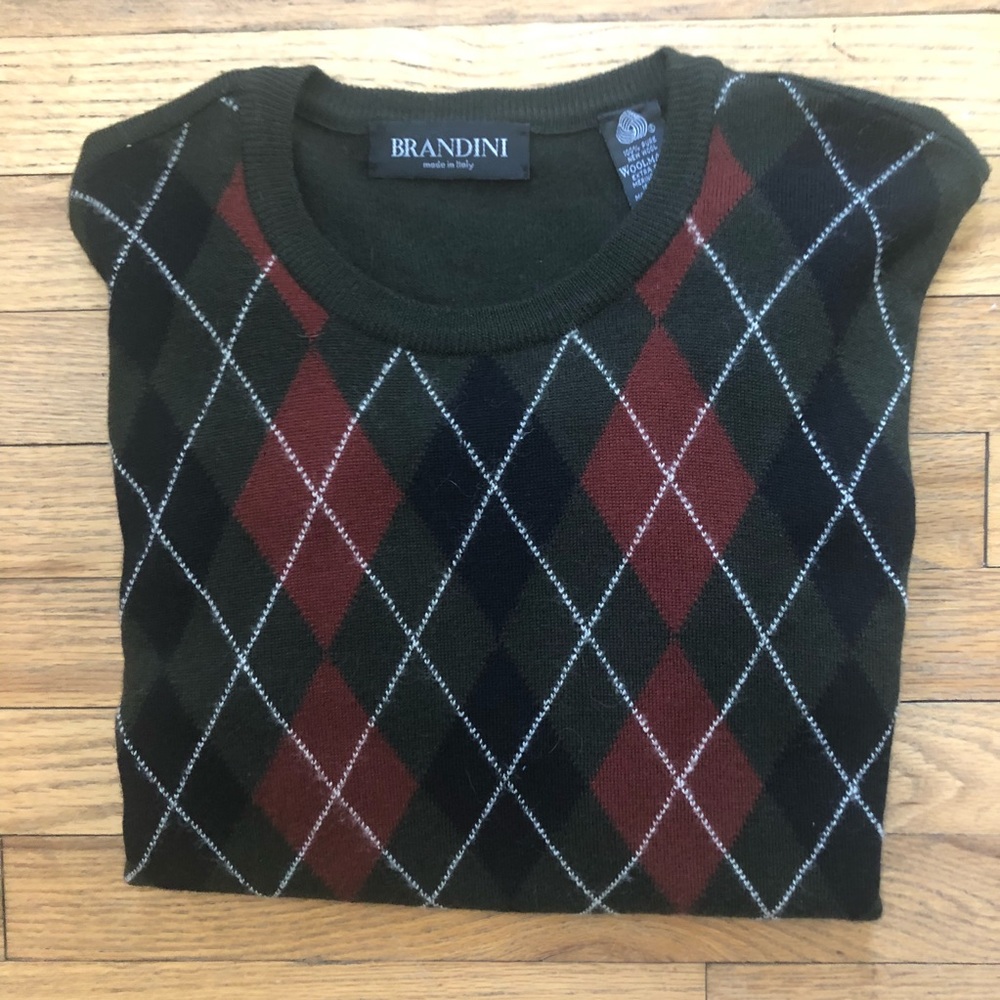 Brandini Italy Argyle Sweater L
